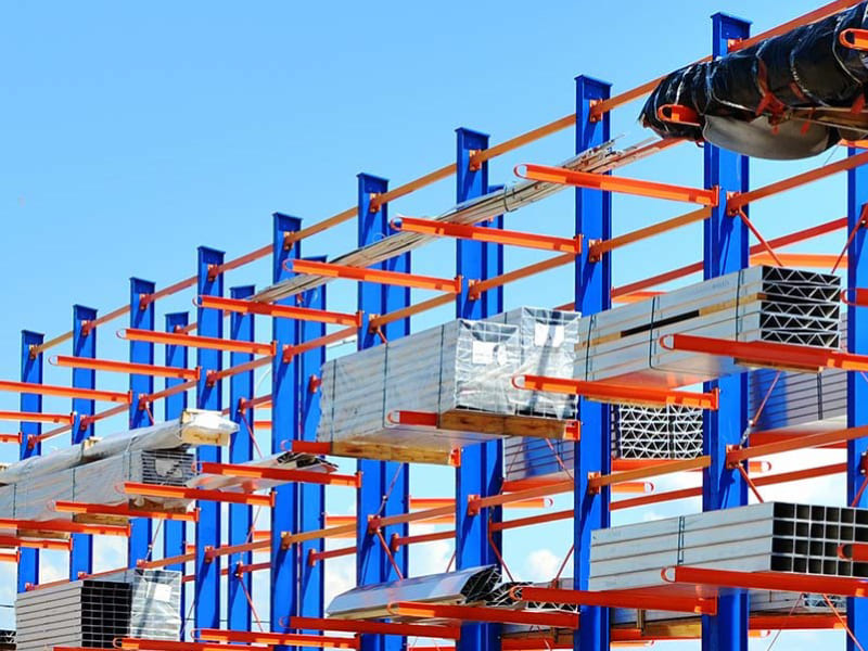 Outdoor Single-sided heavy duty cantilever storage racking